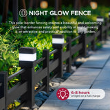 Sunjoy 5-Pack Metal Lattice Garden Fence with Solar Lights - Shadow Black, view 5