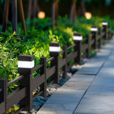 Sunjoy 5-Pack Metal Lattice Garden Fence with Solar Lights - Earth Brown, view 2
