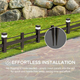 Sunjoy 5-Pack Metal Lattice Garden Fence with Solar Lights - Earth Brown, view 3