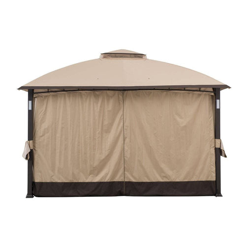 Tan+Brown Replacement Curtain For Moorehead Steel Patio Gazebo (11X13 Ft) A101011500 Sold At Sunjoy