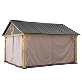 Sunjoy Replacement Curtains for 11 ft. x 13 ft. Wood-Framed Gable Roof Gazebos (W/Netting Tube), view 2