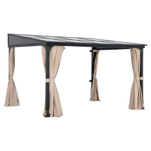 Sunjoy Vista PC-Roof Wall-Mounted Gazebo, 10x12