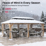 Sunjoy Cedar Frame Gazebo with Galvanized Steel Roof and Curtains, 12x20, view 3