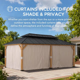 Sunjoy Cedar Frame Gazebo with Galvanized Steel Roof and Curtains, 12x20, view 6