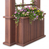 Sunjoy Veranda Woodgrain Steel Roof Planter Gazebo, 13x15, view 4