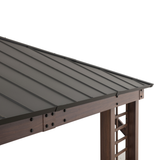 Sunjoy Veranda Woodgrain Steel Roof Planter Gazebo, 13x15, view 6