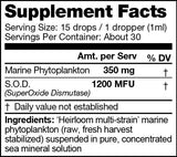 Sunleafy Sunfood Superfoods Oceans Alive Marine Phytoplankton- 2.0 Heirloom Multi-Strain. Raw, Fresh Harvest Stabilized. SOD (SuperOxide Dismutase) For Health on a Cellular Level. 1 oz Glass Bottle, Dropper, view 2