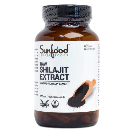 Sunleafy Sunfood Superfoods Shilajit Extract Capsules- Raw. 700mg. 90 ct