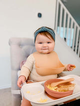 Teal Meal Kids Silicone Bib | Caramel, view 6