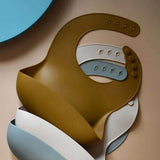 Teal Meal Kids Silicone Bib | Chocolate, view 3