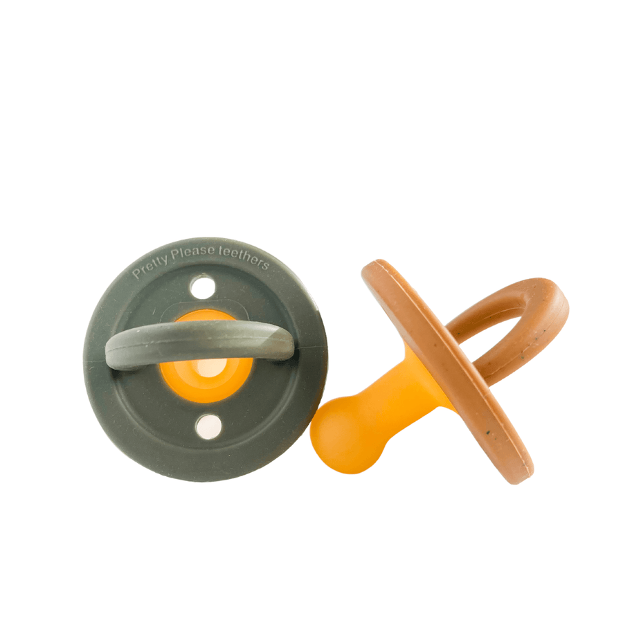 Teal Meal Modern Pacifier 2 pack | Moss + Speckled Almond