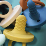 Teal Meal Silicone Teething Pacifier | Aqua Star, view 2