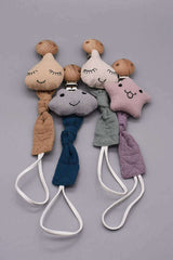 Teal Meal Linen Pacifier Clip (Purple Star), view 2