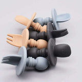 Teal Meal Silicone Mini Utensils (Moon Sand), view 4