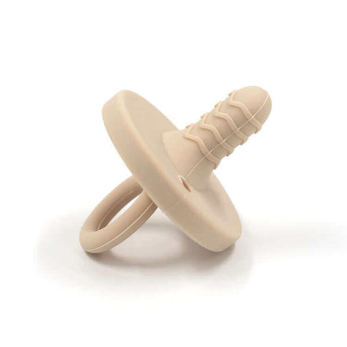 Teal Meal Silicone Teething Pacifier | Cream