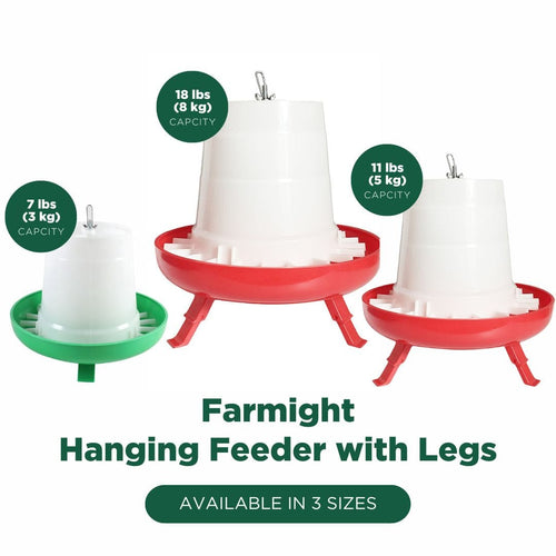 TeraGanix Farmight Open Top Hanging Feeder with Legs, 2 colors, 3 sizes
