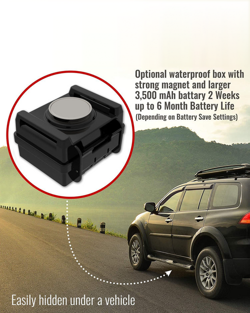 Tracki Waterproof Magnetic Box for GPS Tracker + 3500mAh battery extender