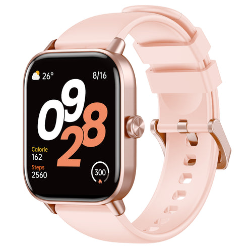 Tranya D16 Smartwatch® Fitness for Female and Male, Supports Bluetooth Calling, 24/7 Heart Rate Monitoring, Blood Oxygen Monitoring, Sleep and Step Tracking, 100 Sports Modes, IP68 Waterproof Fitness Tracker, Compatible with Android and iOS Systems