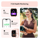 Tranya D16 Smartwatch® Fitness for Female and Male, Supports Bluetooth Calling, 24/7 Heart Rate Monitoring, Blood Oxygen Monitoring, Sleep and Step Tracking, 100 Sports Modes, IP68 Waterproof Fitness Tracker, Compatible with Android and iOS Systems, view 5