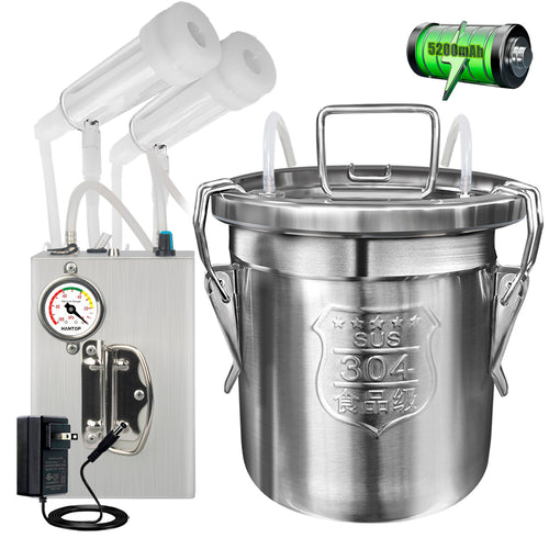 UnitedFarm Hantop Milking Machine with Pressure Gauge for Goat, 6L (Pro+ Model)