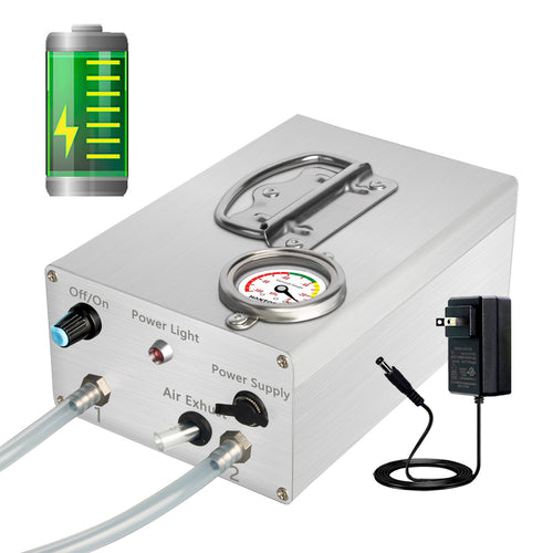 UnitedFarm Adjustable Pulsating Battery Vacuum Pump with Pressure Gauge Compatible with Hantop Cow/Goat Milker