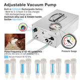 UnitedFarm Adjustable Pulsating Battery Vacuum Pump with Pressure Gauge Compatible with Hantop Cow/Goat Milker, view 2