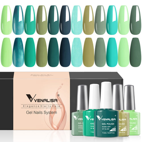 Venalisa Awaking Green- Gel Polish 12 Colors Set TPO Free Hema Free