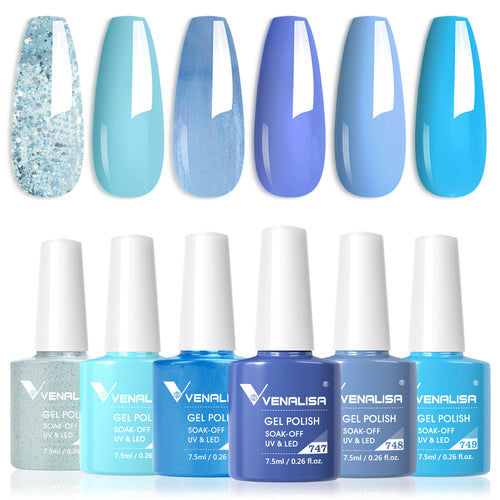 Venalisa Blue - 6 Colors Gel Polish Set TPO Free Hema Free