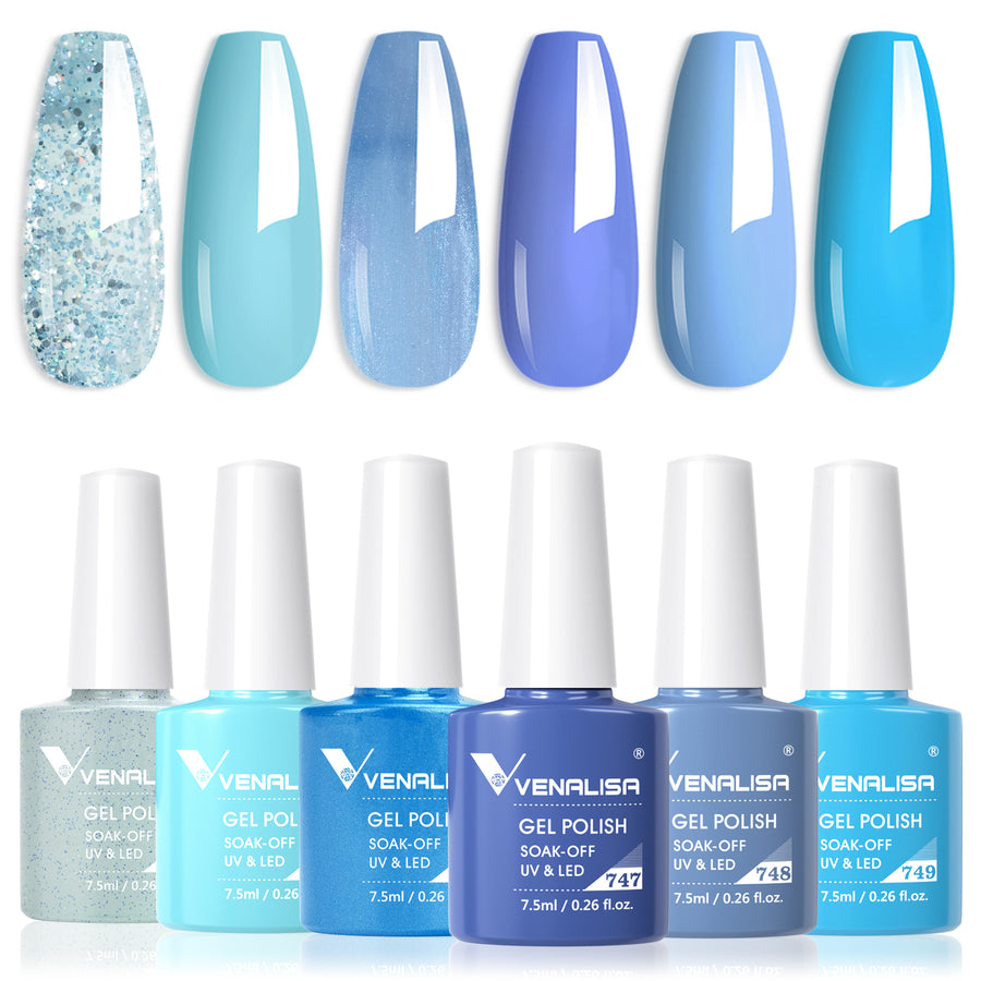 Venalisa Blue - 6 Colors Gel Polish Set TPO Free Hema Free