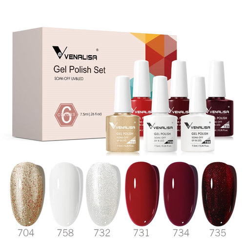 Venalisa Christmas Eve- 6 Colors Gel Polish Set TPO Free Hema Free