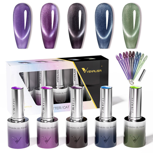 Venalisa Galaxy Cat Eye Gel Polish Set (10ML) TPO Free Hema Free