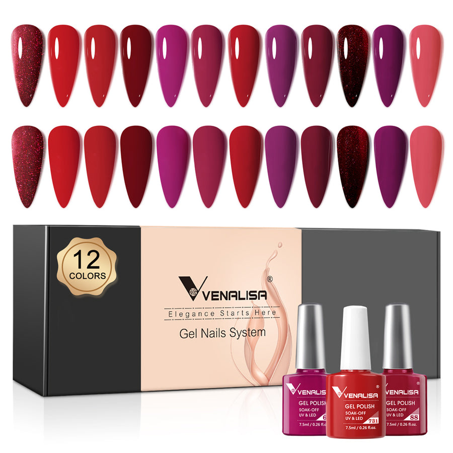 Venalisa Gel Polish 12 Colors Set TPO Free Hema Free