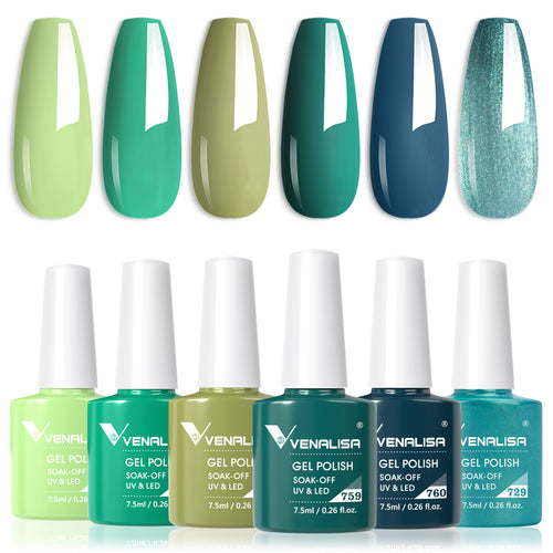 Venalisa Green - 6 Colors Gel Polish Set TPO Free Hema Free