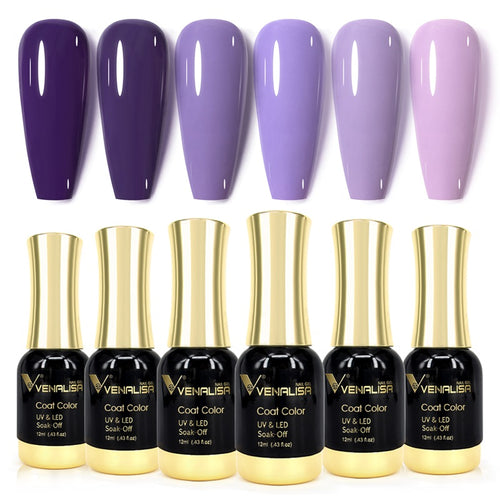 Venalisa Lydia Purple - 12ml*6 Colors Gel Polish Set TPO Free Hema Free