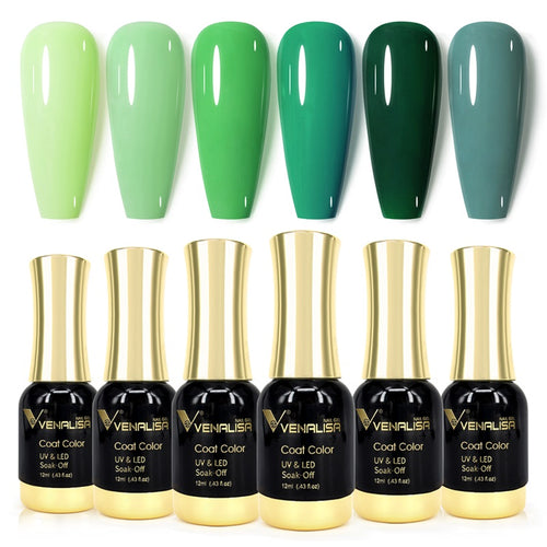Venalisa Midori Green - 12ml*6 Colors Gel Polish Set TPO Free Hema Free