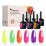 Venalisa Neon Gel Polish 6 Color Set TPO Free Hema Free, view 2