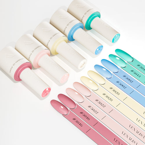 Venalisa Pastel Whispers- 5 Colors Gel Polish Set (With Nail Tips) TPO Free Hema Free