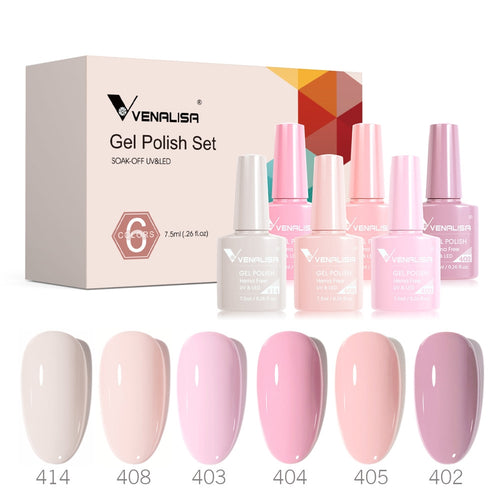 Venalisa Pink Hema Free- 6 Colors Gel Polish Set TPO Free Hema Free