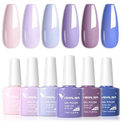 Venalisa Purple - 6 Colors Gel Polish Set TPO Free Hema Free