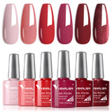 Venalisa Red & Pink- 6 Colors Gel Polish Set TPO Free Hema Free, view 2