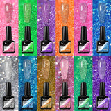 Venalisa Reflective Neon Glitter Gel 12 Colors Set TPO Free Hema Free, view 6