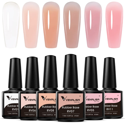Venalisa Rubber Base- 6 Colors Gel Polish Set TPO Free Hema Free
