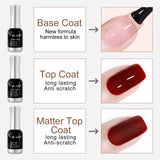 Venalisa 12ml Top & Base Coat Set- 5 pcs TPO Free Hema Free, view 3