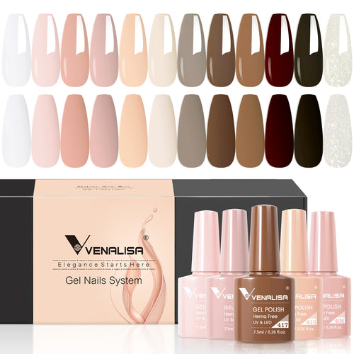 Venalisa Whisper- (Hema Free) Gel Polish 12 Colors Set TPO Free Hema Free