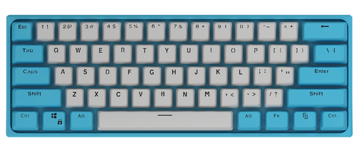 Venatos VEN Mini [Blue and White] - Wireless Hot Swappable 61 Key 3-Pin Mechanical Keyboard