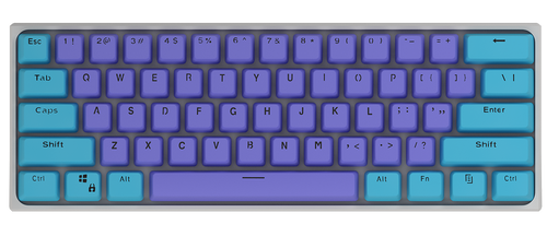 Venatos VEN Mini [Purple and Blue] - Wireless Hot Swappable 61 Key 3-Pin Mechanical Keyboard