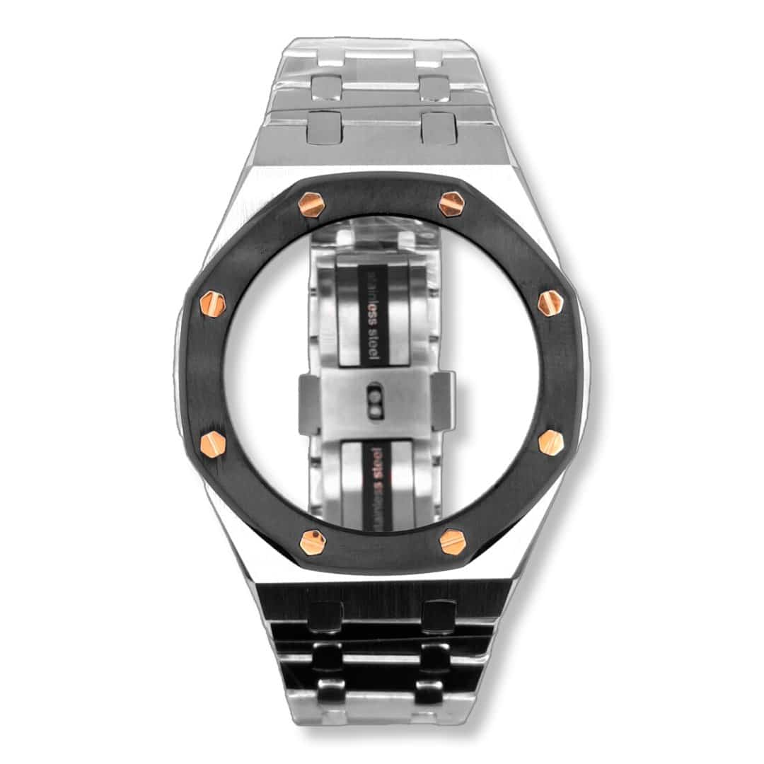 Watch-Modz GA-2100 “Casioak”: Black Bezel Gold Screws