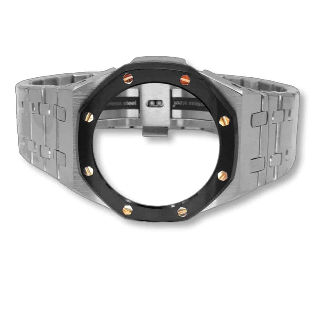 Watch-Modz GA-2100 “Casioak”: Black Bezel Gold Screws, view 2