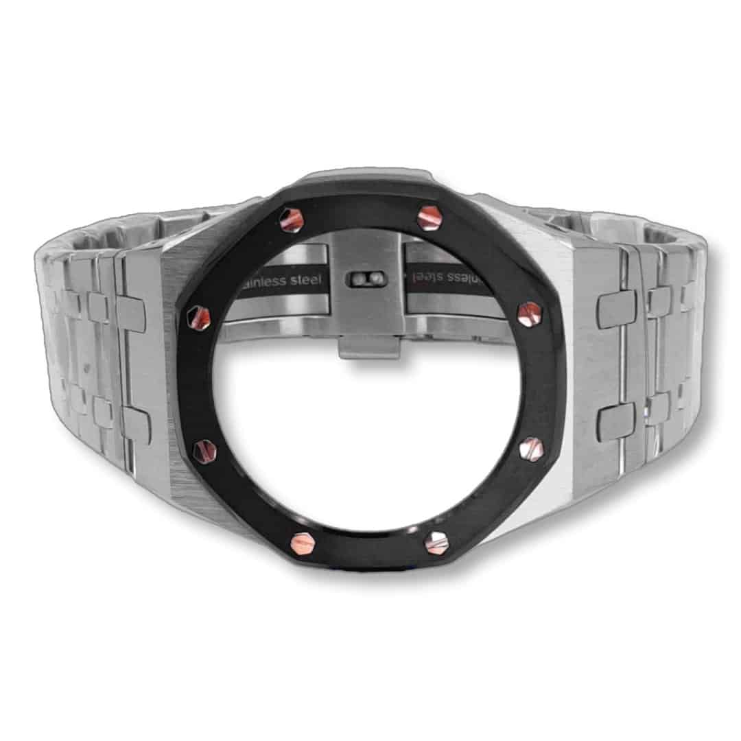 Watch-Modz GA-2100 “Casioak”: Black Bezel Rose Gold Screws, view 2