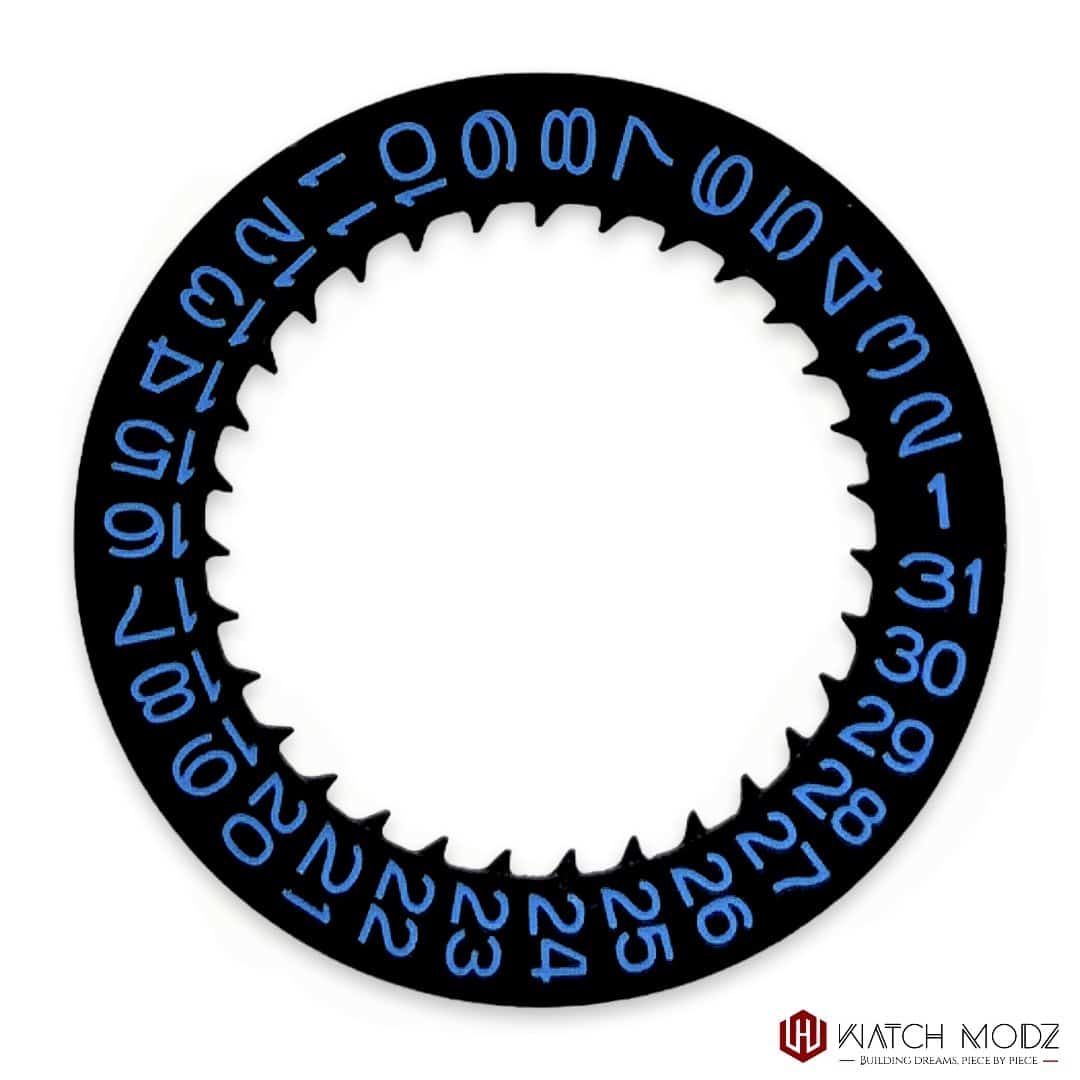 Watch-Modz NH35 Date Wheel: Black with Blue Numbers